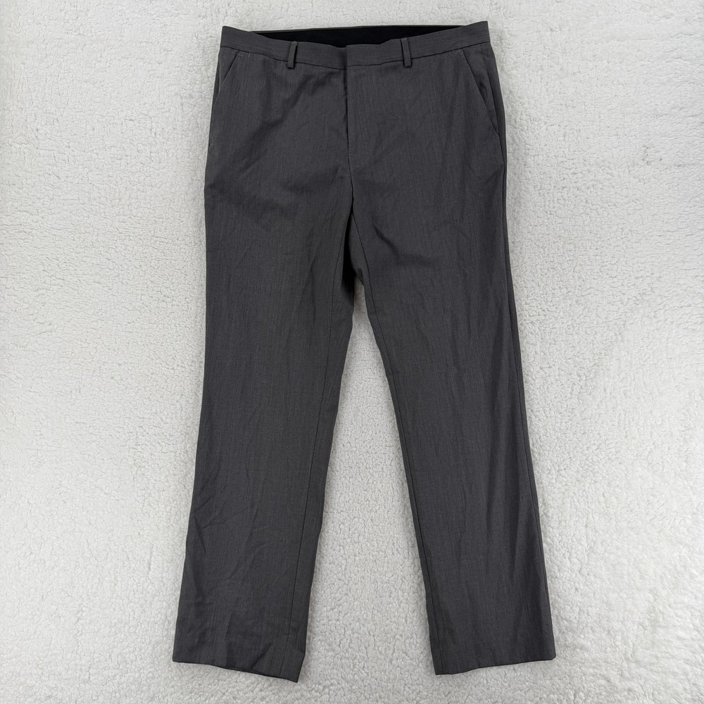 Calvin Klein Pants Mens 34x30 Gray Slim Fit Dress Slacks Viscose Stretch Office